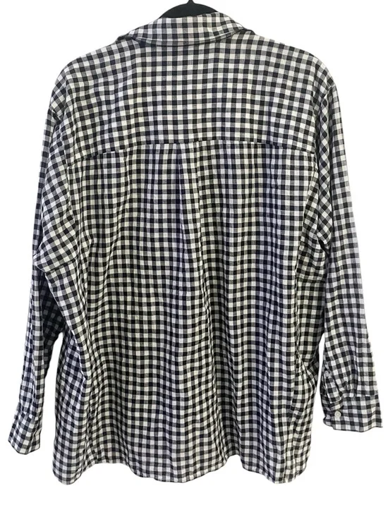 Madewell Gingham popover gauzy blouse 100% cotton women’s XXL casual summer boho - Picture 4 of 6